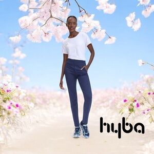 Hyba, Plus Size Pulse High-Waisted Slim-Leg Pants, 2X, Navy 🏃‍♀️‍➡️